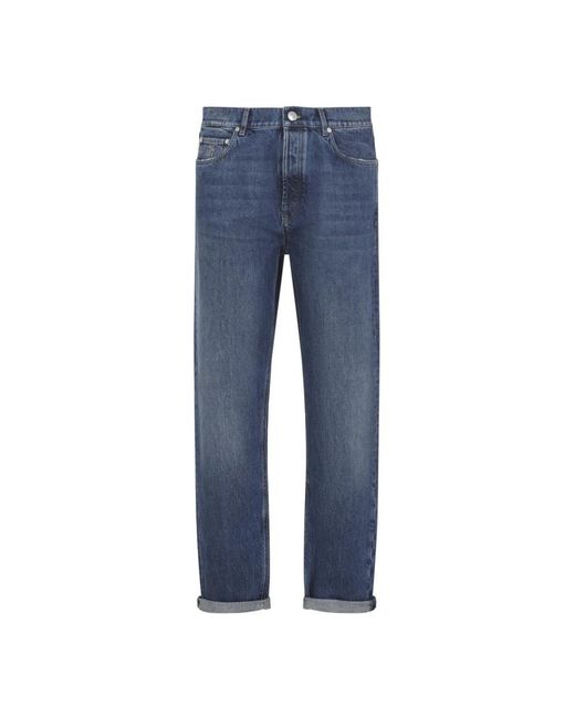Brunello Cucinelli Blue Straight Fit Jeans for men