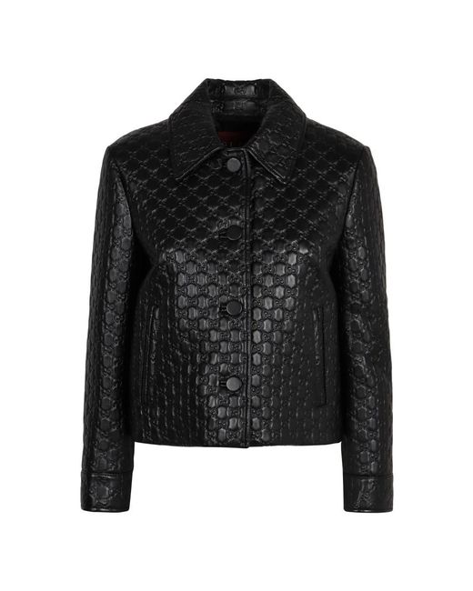 Gucci Black Leather Jackets