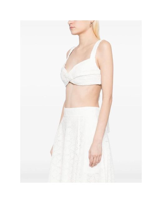 Zimmermann White Sleeveless Tops