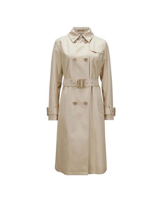 Herno Jassen ,Bruin ,Katoen Monogram Trenchcoat in het Natural