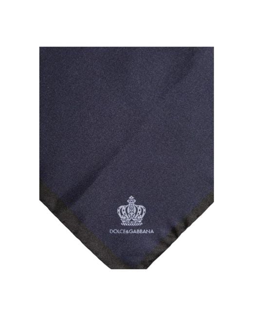 Dolce & Gabbana Blue Silky Scarves for men