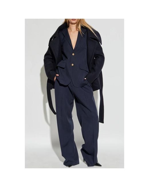 DSquared² Blue Double-Breasted Coats