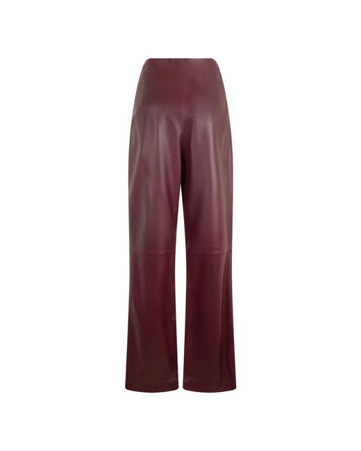 Alberta Ferretti Red Leather Trousers