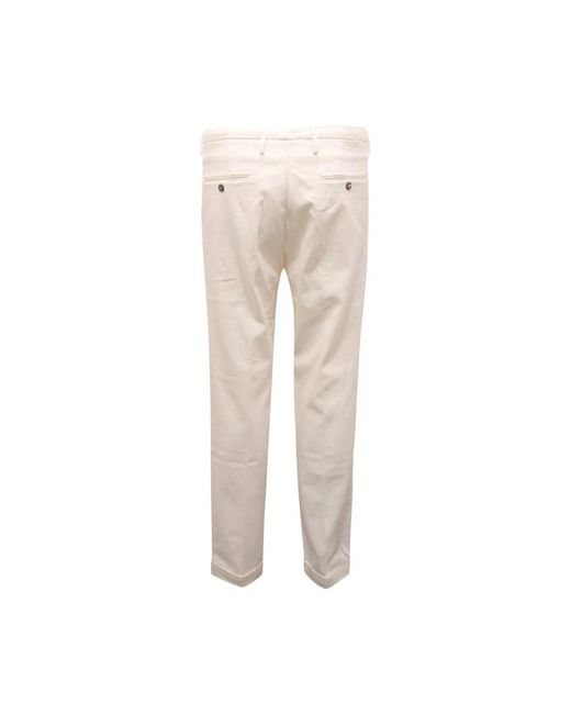 Michael Coal Broeken ,Wit ,Katoen Regular Fit Broek in het Natural voor heren