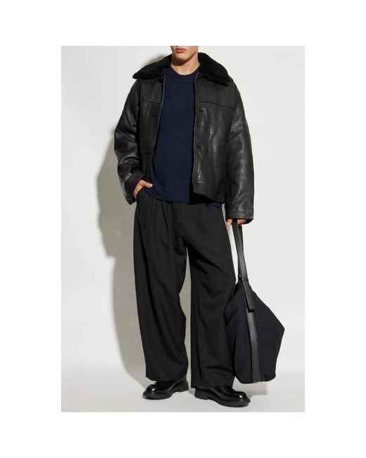 Studio Nicholson Leather Jackets in Gray for Men | Lyst