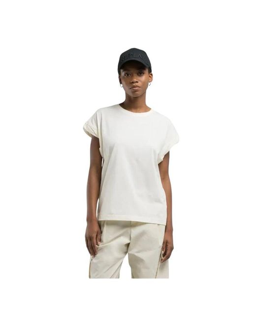Replay White Lettering Print Rundhalsausschnitt Baumwoll T-Shirt