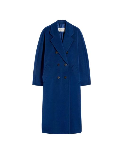 Max Mara Blue Double-Breasted Coats