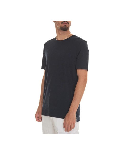 HUGO Tops ,Blauw ,Katoen Korte Mouwen Ronde Hals T-Shirt in het Black voor heren
