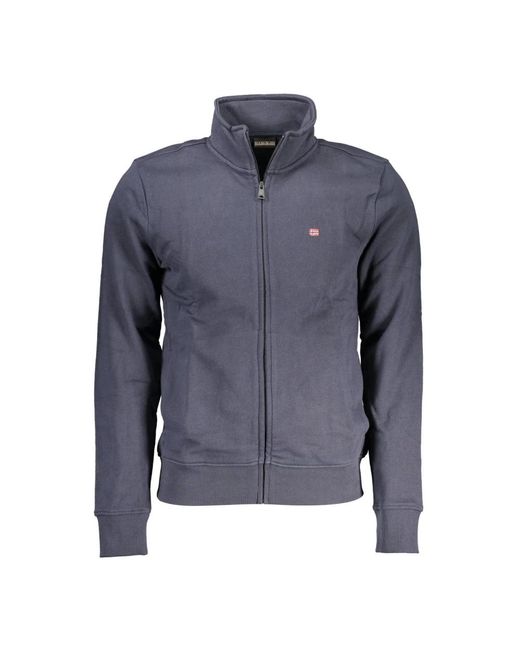 Napapijri Hoodies & Sweatvesten ,Blauw ,Katoen Zip-Throughs in het Blue voor heren