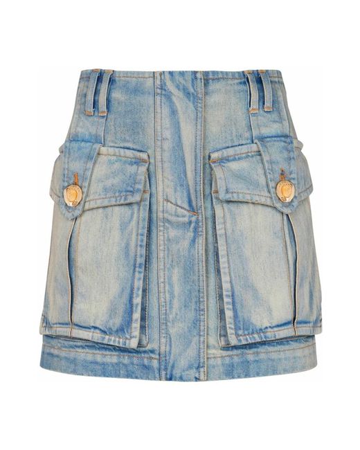 Balmain Denim Skirts in het Blue