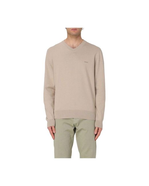 Boss Natural V-Neck Knitwear for men