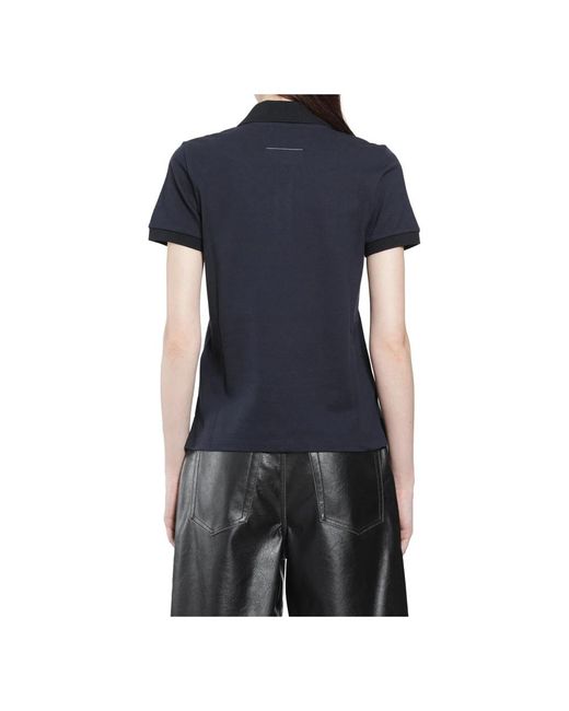 MM6 by Maison Margiela Black Polo Shirts