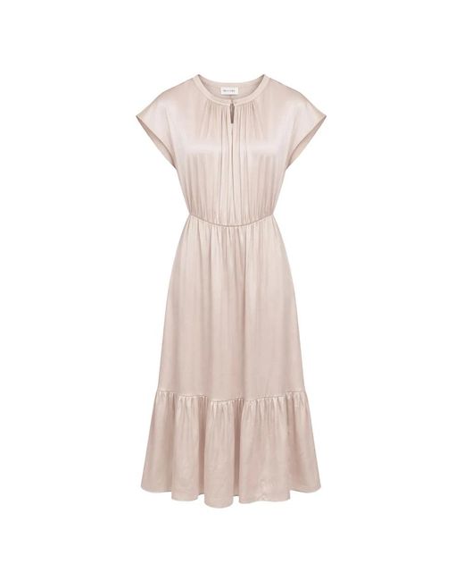 Sand Kleedjes ,3176 Matt Prosie Midi Jurk in het Pink