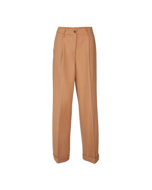 Twin Set Brown Straight Trousers