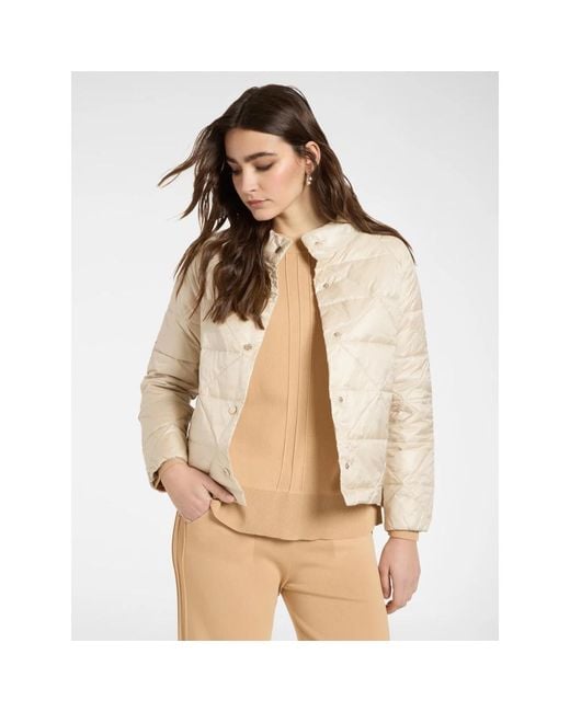 Elena Miro Jassen ,Nylon Piumino Boxy Leggero in het Natural