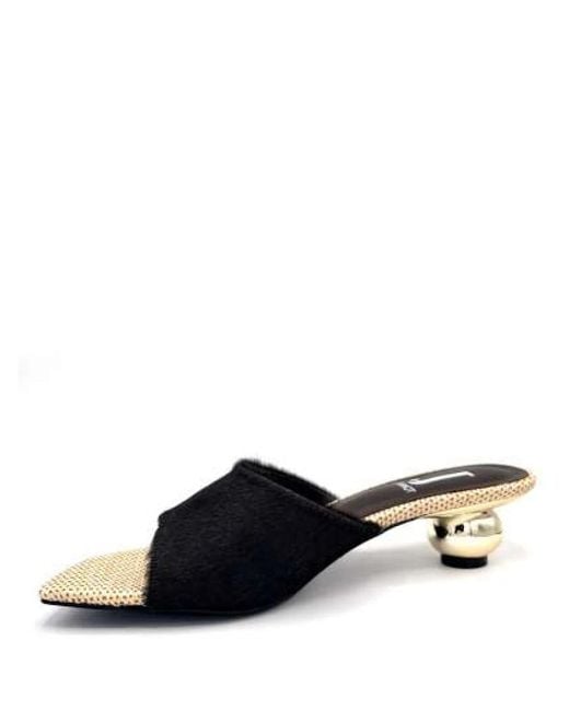 Jeannot Blue Heeled Mules