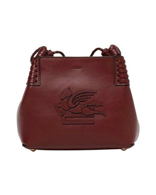 Etro Red Bunte Leder Eimer Tasche