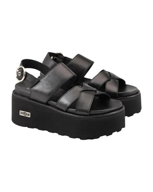 Cult Black Flat Sandals