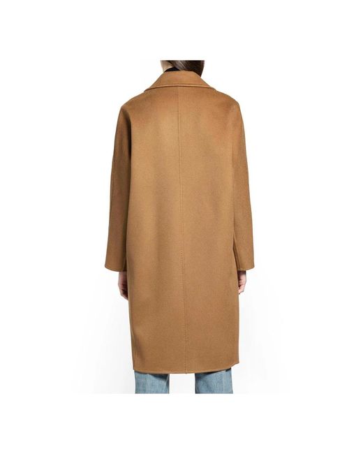Max Mara Masculine Cashmere Coat in het Brown