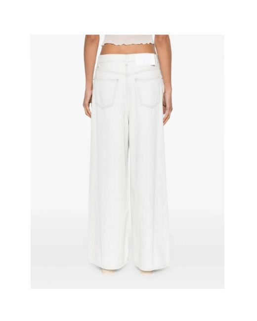 MM6 by Maison Martin Margiela White Wide Trousers