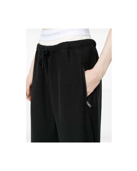 Trousers > wide trousers T By Alexander Wang en coloris Black