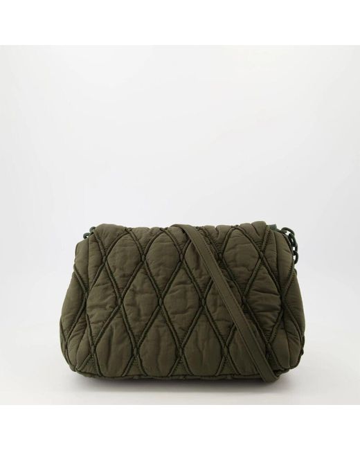 Borsa in nylon trapuntato charm-d di DIESEL in Black
