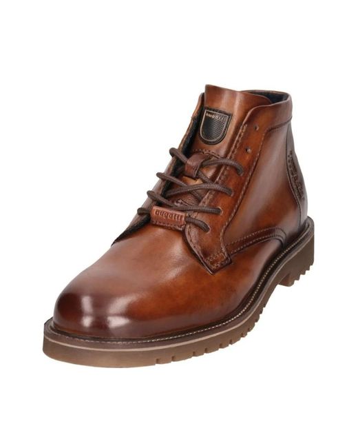 Bugatti Leder Schnürstiefel in Brown für Herren