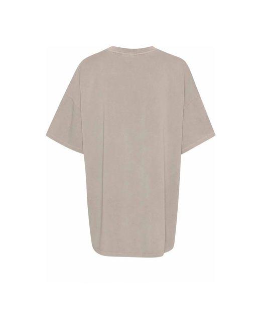 Gestuz Tops ,Bruin ,Katoen Rock Ridge Oversize Tee Top in het Gray