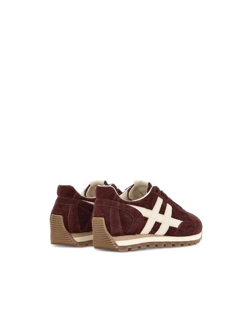 Hogan Schoenen ,Rood ,Leer Bordeaux Sneakers Aw 25 in het Brown