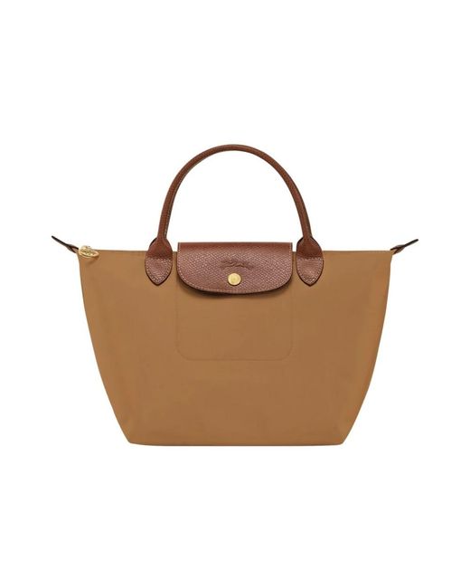 Longchamp Brown Original Faltbare Tote Tasche Mit Obergriff