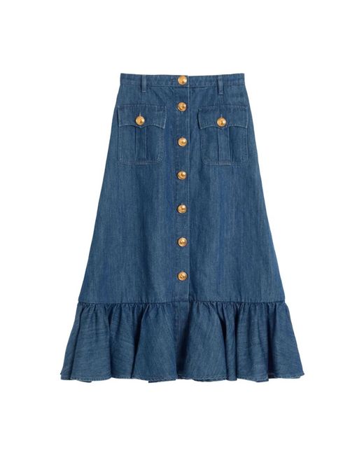 Midi Skirts Valentino de color Blue
