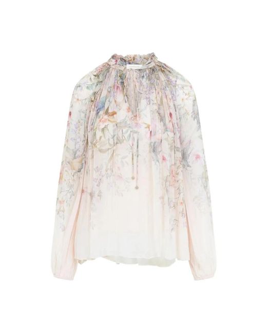 Zimmermann Overhemden ,Veelkleurig ,Rebellion Billow Blouse in het White