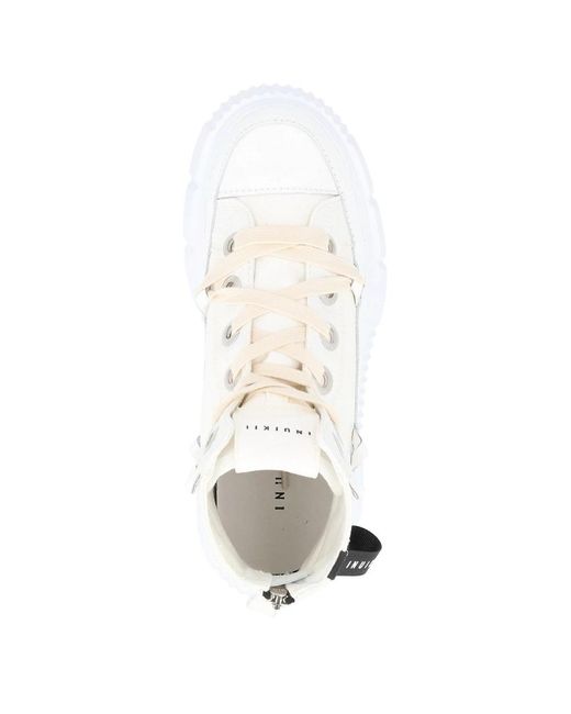 Inuikii White Weiße leder- und stoff-sneaker