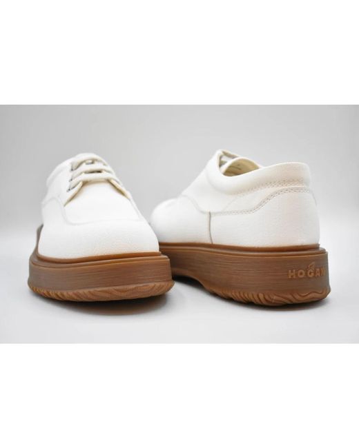 Shoes > flats > laced shoes Hogan pour homme en coloris White