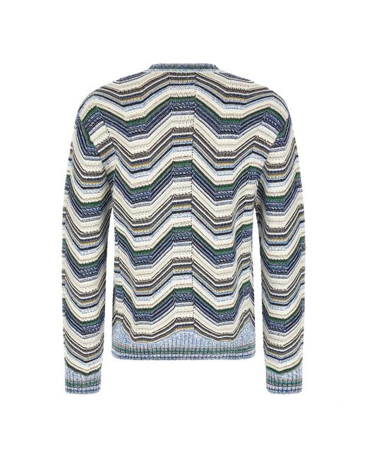 Missoni Blue Round-Neck Knitwear for men
