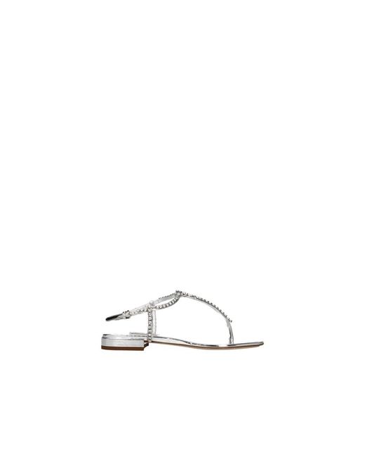 Miu Miu Gray Flat Sandals