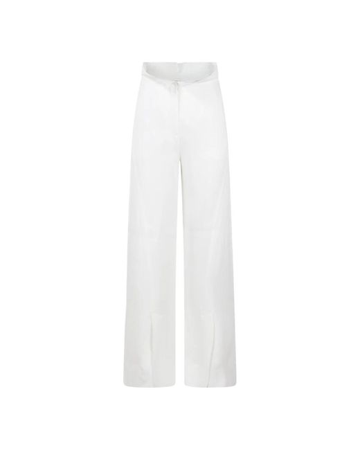 Alberta Ferretti White Wide Trousers