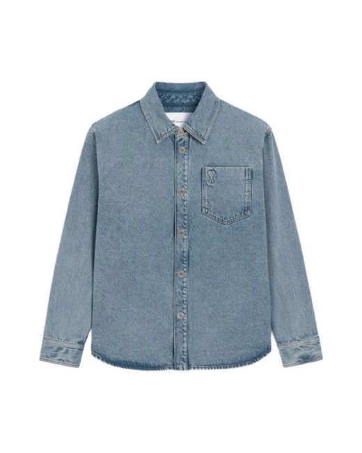 AMI De Coeur Denim Shirt in het Blue voor heren