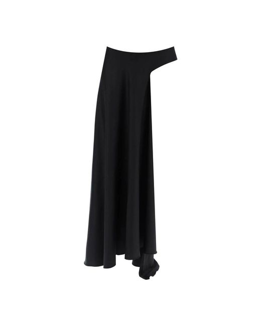Asymmetric wool talus skirt di Christopher Esber in Black