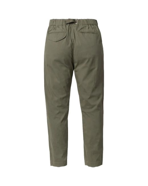 White Sand Green Slim-Fit Trousers for men