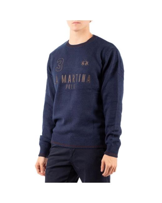 La Martina Ronde Hals Gebreide Kleding in het Blue voor heren