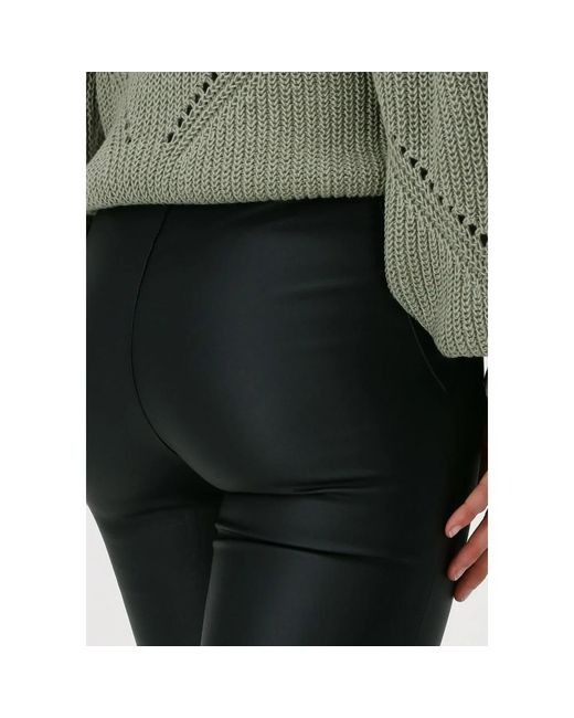 Object Broeken ,Zwart ,Coated Leggings in het Black