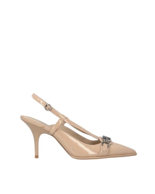 Pinko Natural Leather Pointed Pumps