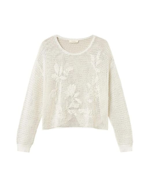Twinset White Round-Neck Knitwear
