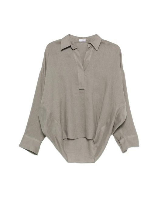 Brunello Cucinelli Gray Blouses