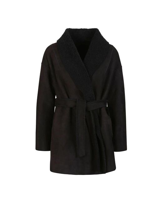 Salvatore Santoro Black Wendbarer schwarzer lammfellmantel