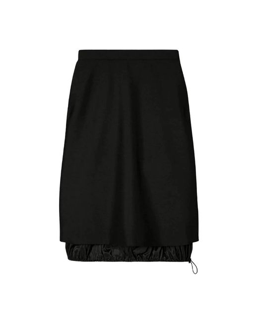 Tory Burch Rokken ,Zwart ,Wol Zwarte Wollen Midi-Rok Met Zijden Voering in het Black