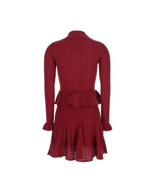 Self-Portrait Red Knitted Dresses