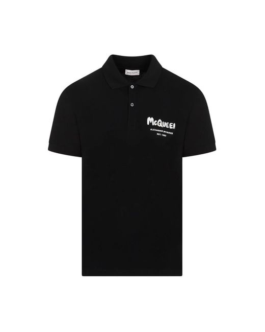 Alexander McQueen Black Polo Shirts for men