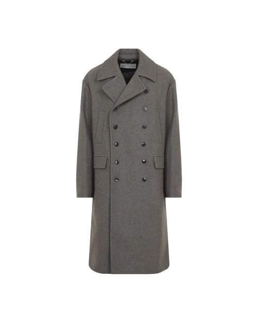 Dries Van Noten Gray Double-Breasted Coats for men